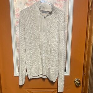 Croft & Barrow Cream Cable Knit Turtleneck Sweater